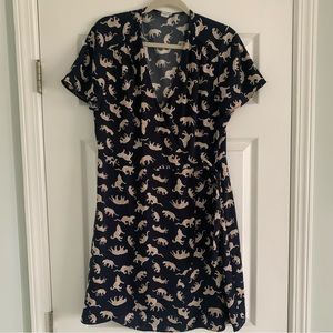 J Crew Factory Cheetah Print Wrap Dress - Size 14